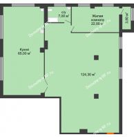 1 комнатная квартира 220,8 м², ЖК ROLE CLEF - планировка