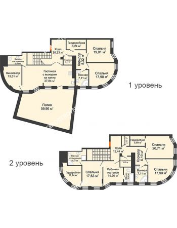 6 комнатная квартира 287,8 м² в ЖК Плотничный, дом № 2