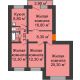 4 комнатная квартира 92,4 м², Жилой дом пр. Ленинградский, 26 г. Железногорск - планировка