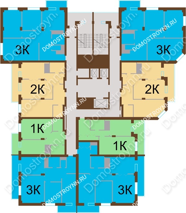 ЖК Олимп - планировка 3 этажа