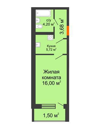 Студия 30,97 м² в ЖК Суворов-Сити, дом 1 очередь секция 6-13