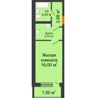 Студия 30,97 м² в ЖК Суворов-Сити, дом 1 очередь секция 6-13 - планировка