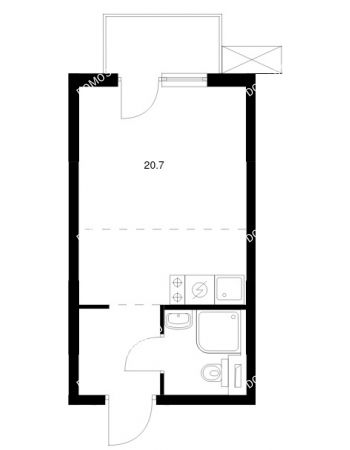 Студия 20,7 м² в ЖК Савин парк, дом корпус 8