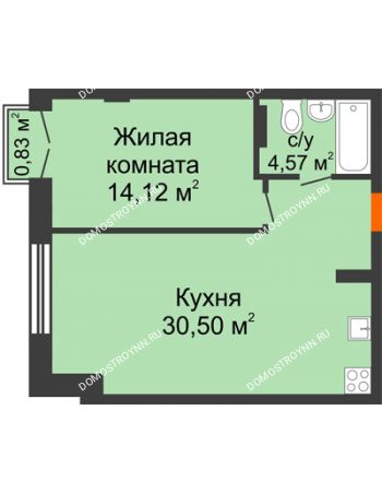1 комнатная квартира 49,44 м² - ЖК Шаляпин