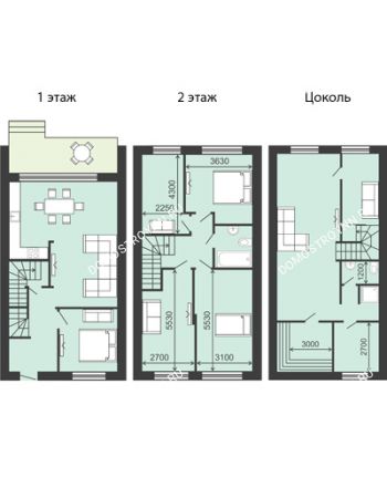 8 комнатная квартира 194 м² в  КП Долина, дом № 15 (194 м2)
