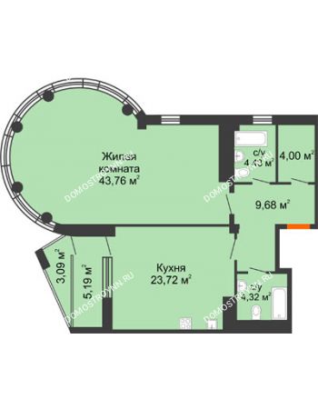 1 комнатная квартира 93,43 м² в ЖК Renaissance (Ренессанс), дом № 1
