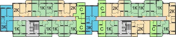 Планировка 2 этажа в доме Литер 2 в ЖК Олимпийский