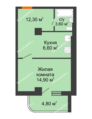 1 комнатная квартира 38,9 м² - ЖК Уютный дом на Мечникова