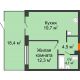 1 комнатная квартира 59,15 м² в ЖК Андерсен парк, дом ГП-5 - планировка