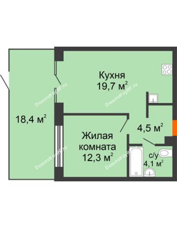 1 комнатная квартира 59,15 м² в ЖК Андерсен парк, дом ГП-5