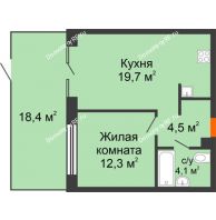 1 комнатная квартира 59,15 м² в ЖК Андерсен парк, дом ГП-5 - планировка