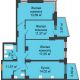 3 комнатная квартира 76,78 м² в ЖК Город у реки, дом Литер 8 - планировка