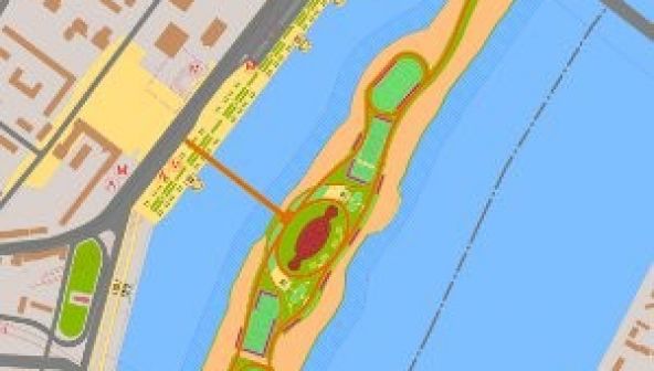 Пляжная зона на территории острова Гребнёвские пески в Канавинском районе