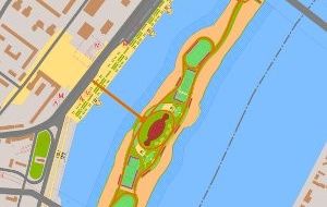 Пляжная зона на территории острова Гребнёвские пески в Канавинском районе