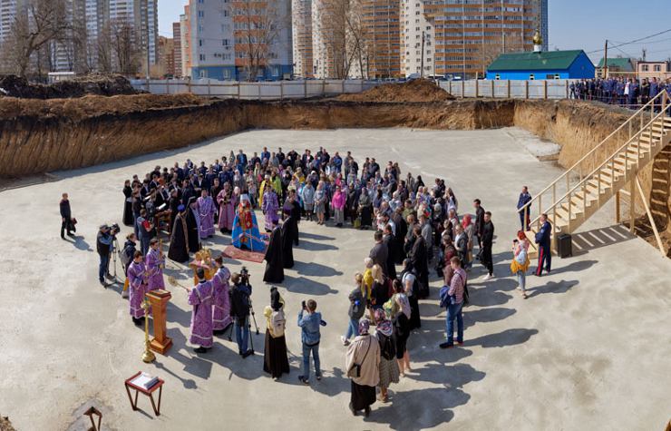 В Самаре на месте строительства Детского епархиального центра 14 апреля заложили памятную капсулу