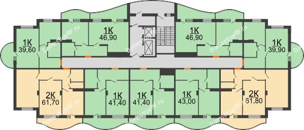 ЖК ОазисДом - планировка 9 этажа