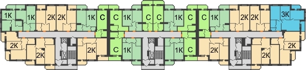 Планировка 7 этажа в доме № 6 в ЖК Звездный
