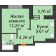 1 комнатная квартира 32,58 м² в ЖК Светлоград, дом Литер 16 - планировка