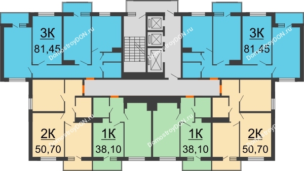Планировка 2 этажа в доме Литер 2 в ЖК SkyPark (Скайпарк)