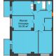 3 комнатная квартира 87,73 м² в ЖК Сокол Градъ, дом Литер 1 - планировка
