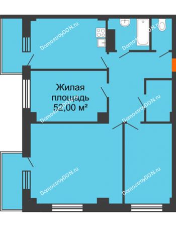 3 комнатная квартира 87,73 м² в ЖК Сокол Градъ, дом Литер 4 (5)
