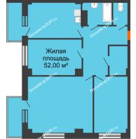3 комнатная квартира 87,73 м² в ЖК Сокол Градъ, дом Литер 1 - планировка