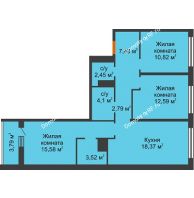 3 комнатная квартира 79,6 м² в Жилой Район Никольский, дом ГП-54 - планировка