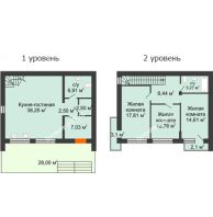 3 комнатный таунхаус 115 м² в КП Панорама, дом Гангутская, 3 (таунхаусы 115м2) - планировка