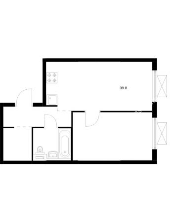 1 комнатная квартира 39,8 м² в ЖК Савин парк, дом корпус 8