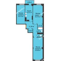 3 комнатная квартира 100,34 м² в ЖК Сокол на Оганова, дом Литер 4 - планировка
