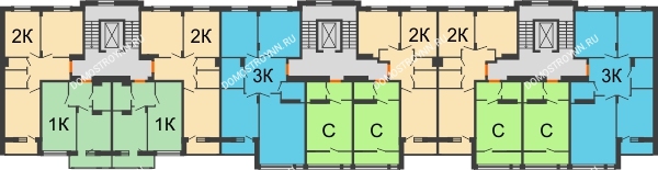 Планировка 7 этажа в доме № 35 в ЖК Новая Кузнечиха