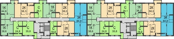 Планировка 3 этажа в доме № 10 в ЖК Академический