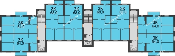 Планировка 2 этажа в доме ГП-57 в ЖК Малоэтажный квартал