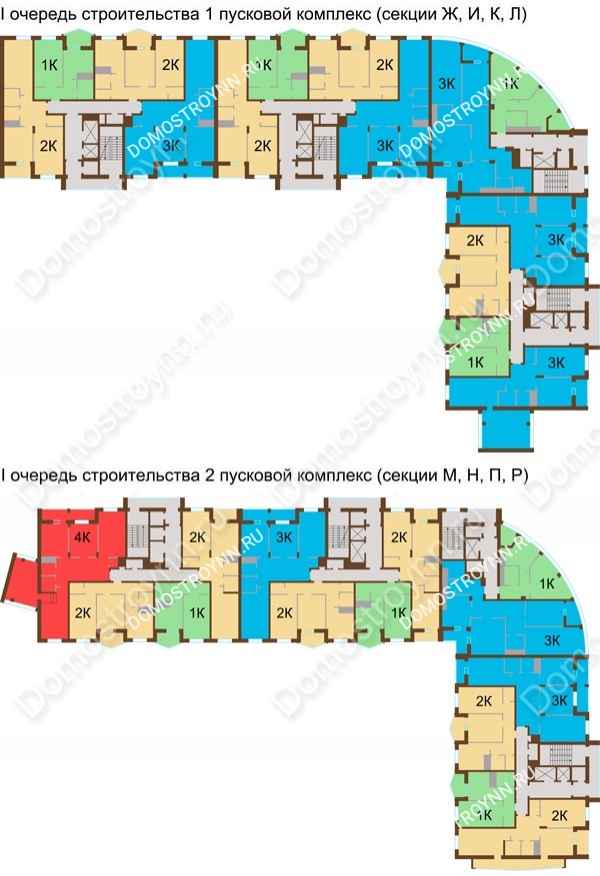 Планировка 10 этажа в доме № 89, корп. 1, 2 в ЖК Монолит