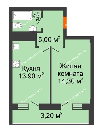 1 комнатная квартира 40,1 м² - ЖК Клубный дом на Мечникова