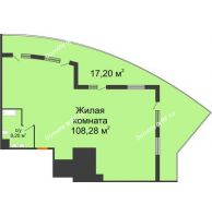 Студия 133,68 м² в ЖК Элегант, дом Литер 11 - планировка