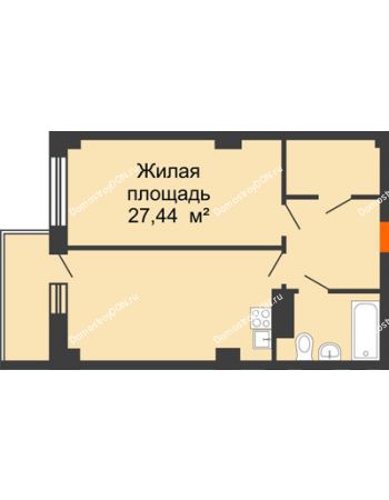 2 комнатная квартира 47,43 м² в ЖК Сокол Градъ, дом Литер 4 (5)